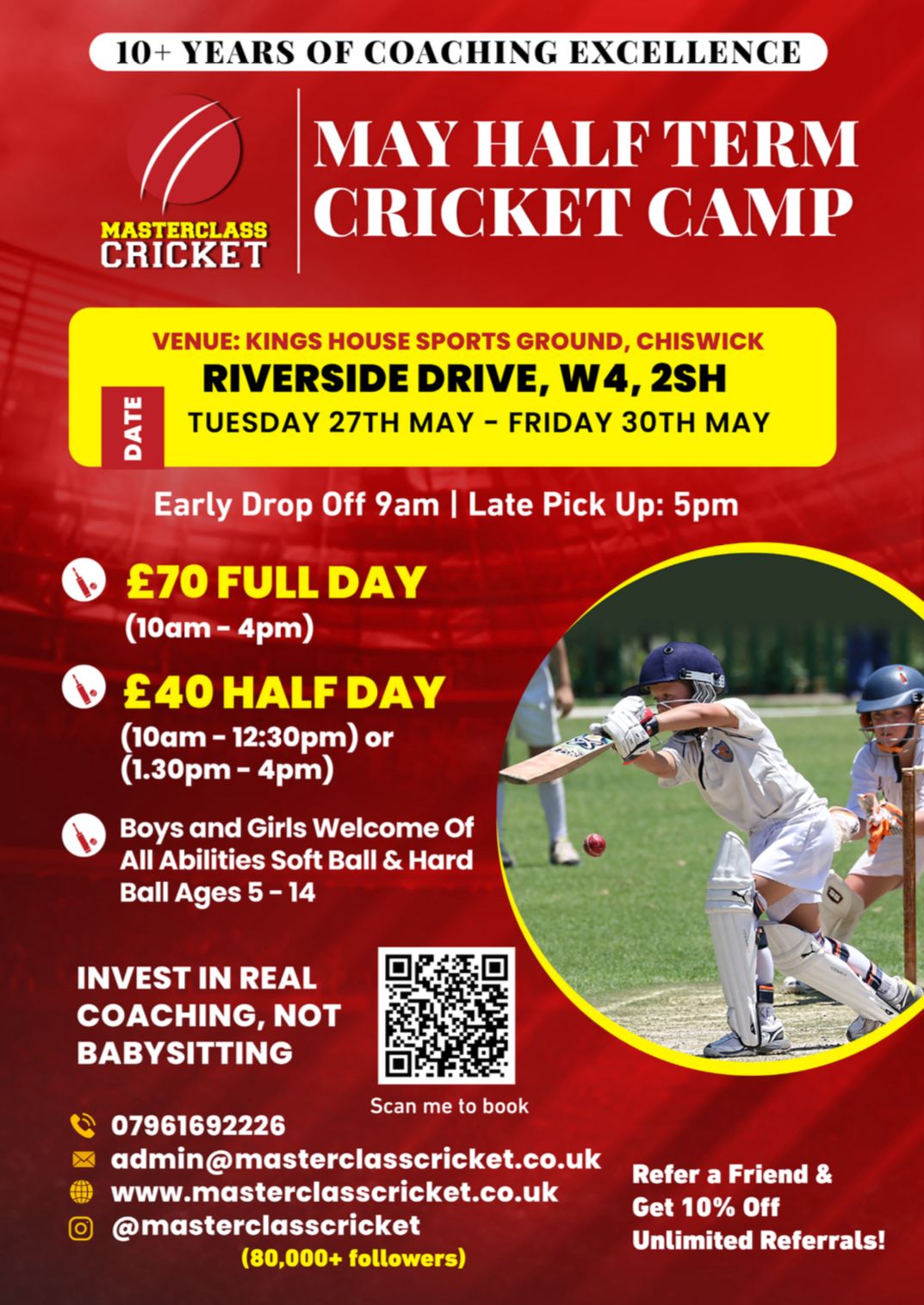 Masterclass Cricket Academy Booking Poster